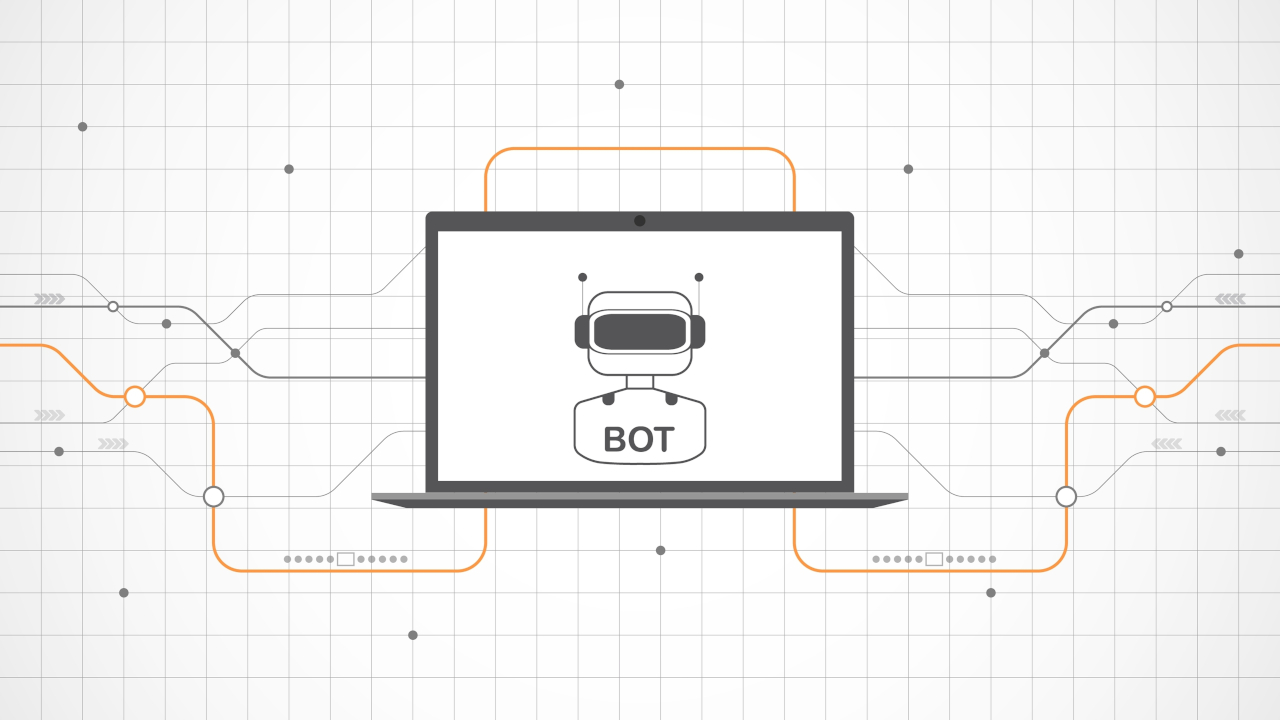 Laptop with an AI bot on the screen.